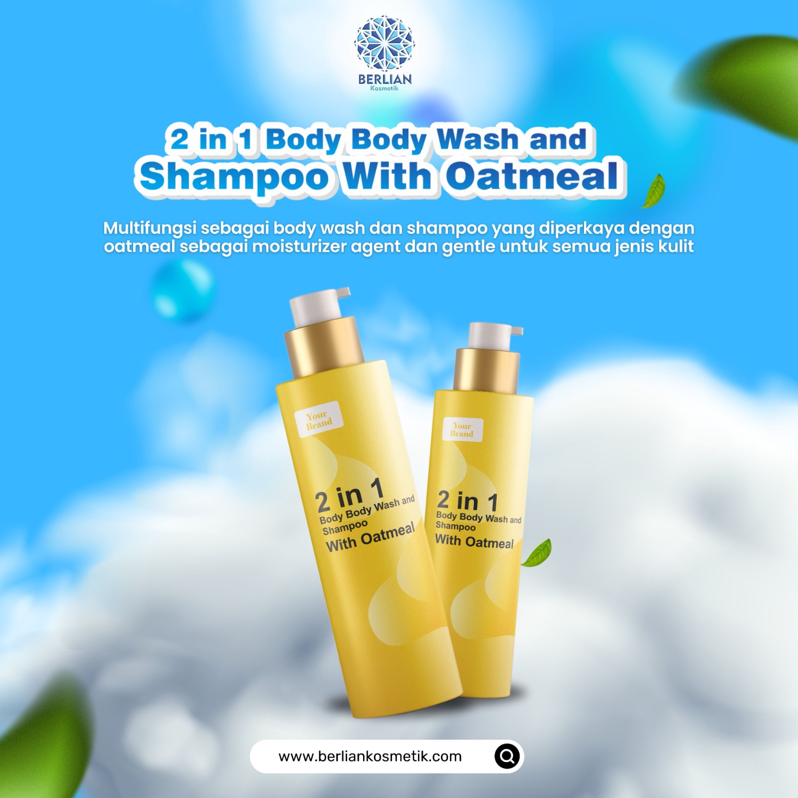 2 in 1 Body Body Wash and Shampoo With Oatmeal 